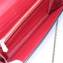 Salvatore Ferragamo Gancini Chain Shoulder Wallet Leather Black Auth 110302-10