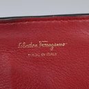 Salvatore Ferragamo Gancini Chain Shoulder Wallet Leather Black Auth 110302-23