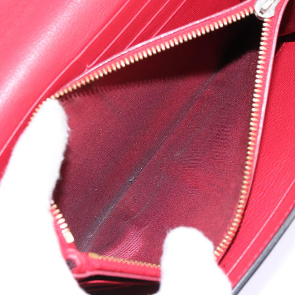 Salvatore Ferragamo Gancini Chain Shoulder Wallet Leather Black Auth 110302