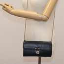 Salvatore Ferragamo Gancini Chain Shoulder Wallet Leather Black Auth 110302-24
