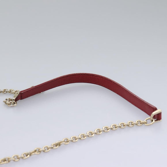 Salvatore Ferragamo Gancini Chain Shoulder Wallet Leather Black Auth 110302