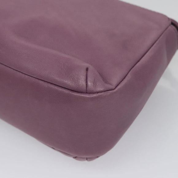 CHANEL Matelasse Chain Shoulder Bag Lamb Skin Purple CC Auth 110303AV