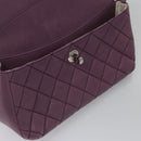CHANEL Matelasse Chain Shoulder Bag Lamb Skin Purple CC Auth 110303AV-18