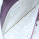 CHANEL Matelasse Chain Shoulder Bag Lamb Skin Purple CC Auth 110303AV-20