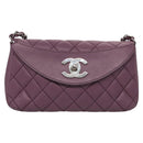 CHANEL Matelasse Chain Shoulder Bag Lamb Skin Purple CC Auth 110303AV-2