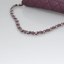 CHANEL Matelasse Chain Shoulder Bag Lamb Skin Purple CC Auth 110303AV-7
