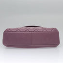 CHANEL Matelasse Chain Shoulder Bag Lamb Skin Purple CC Auth 110303AV-9