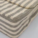 CHANEL Striped Matelasse Chain Shoulder Bag Canvas White Gray CC Auth 110304AV-17