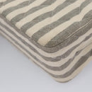 CHANEL Striped Matelasse Chain Shoulder Bag Canvas White Gray CC Auth 110304AV-19