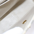 CHANEL Striped Matelasse Chain Shoulder Bag Canvas White Gray CC Auth 110304AV-9