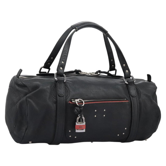 Chloe Hand Bag Leather Black Auth 110305