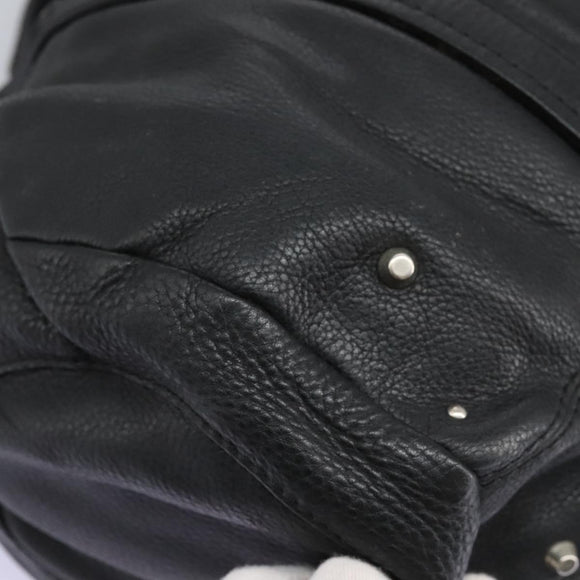 Chloe Hand Bag Leather Black Auth 110305