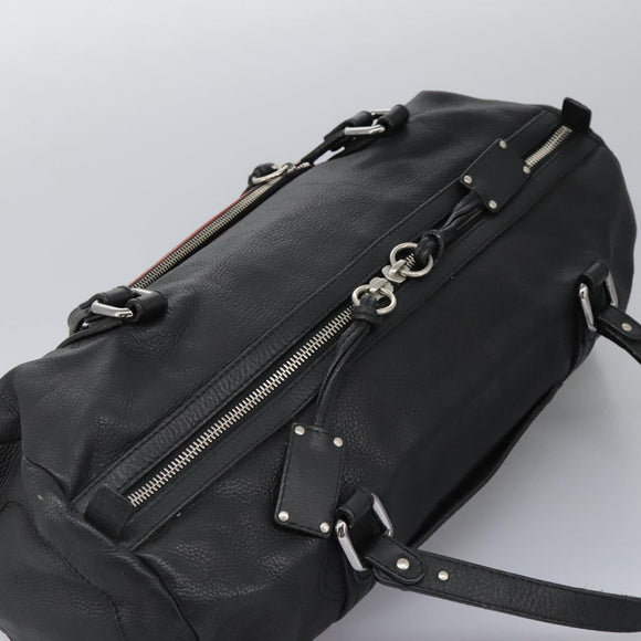 Chloe Hand Bag Leather Black Auth 110305