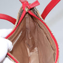 BURBERRY Nova Check Hand Bag Canvas Beige Red Auth 110306-17