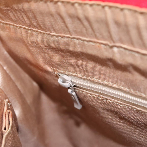 BURBERRY Nova Check Hand Bag Canvas Beige Red Auth 110306