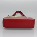 BURBERRY Nova Check Hand Bag Canvas Beige Red Auth 110306-9