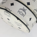 MCM Vicetos Logogram Shoulder Bag PVC Leather White Auth 110311-15