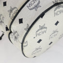 MCM Vicetos Logogram Shoulder Bag PVC Leather White Auth 110311-13