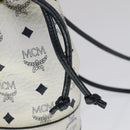 MCM Vicetos Logogram Shoulder Bag PVC Leather White Auth 110311-14