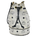 MCM Vicetos Logogram Shoulder Bag PVC Leather White Auth 110311-2