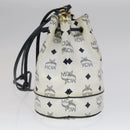 MCM Vicetos Logogram Shoulder Bag PVC Leather White Auth 110311-4