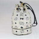 MCM Vicetos Logogram Shoulder Bag PVC Leather White Auth 110311-5