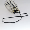 MCM Vicetos Logogram Shoulder Bag PVC Leather White Auth 110311-7