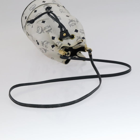 MCM Vicetos Logogram Shoulder Bag PVC Leather White Auth 110311