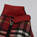 BURBERRY Nova Check Hand Bag Nylon Red Auth 110324-15