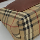 BURBERRY Nova Check Shoulder Bag PVC Leather Beige Brown Auth 110337-14