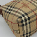 BURBERRY Nova Check Shoulder Bag PVC Leather Beige Brown Auth 110337-16