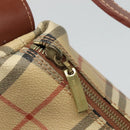 BURBERRY Nova Check Shoulder Bag PVC Leather Beige Brown Auth 110337-10