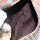 BURBERRY Nova Check Shoulder Bag PVC Leather Beige Brown Auth 110337-11