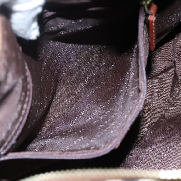 BURBERRY Nova Check Shoulder Bag PVC Leather Beige Brown Auth 110337