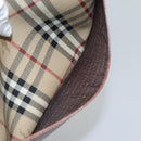 BURBERRY Nova Check Shoulder Bag PVC Leather Beige Brown Auth 110337-21