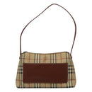 BURBERRY Nova Check Shoulder Bag PVC Leather Beige Brown Auth 110337-13