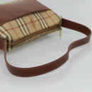 BURBERRY Nova Check Shoulder Bag PVC Leather Beige Brown Auth 110337-7