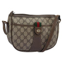 GUCCI Micro GG Supreme Web Sherry Line Shoulder Bag PVC Beige gold Auth 110383-1