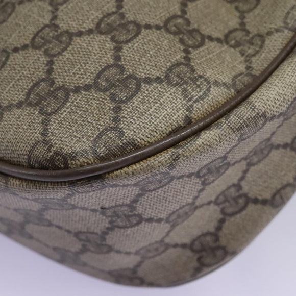 GUCCI Micro GG Supreme Web Sherry Line Shoulder Bag PVC Beige gold Auth 110383