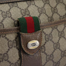 GUCCI Micro GG Supreme Web Sherry Line Shoulder Bag PVC Beige gold Auth 110383-19