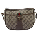 GUCCI Micro GG Supreme Web Sherry Line Shoulder Bag PVC Beige gold Auth 110383-13