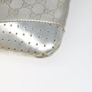 GUCCI GG Canvas Shoulder Bag Silver Blue 145857 Auth 110391-15