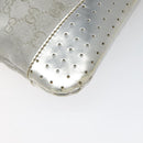 GUCCI GG Canvas Shoulder Bag Silver Blue 145857 Auth 110391-16