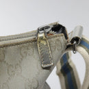 GUCCI GG Canvas Shoulder Bag Silver Blue 145857 Auth 110391-10