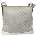 GUCCI GG Canvas Shoulder Bag Silver Blue 145857 Auth 110391-2