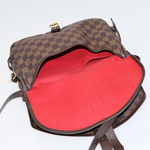 LOUIS VUITTON Damier Ebene Saumur 30 Shoulder Bag N48081 LV Auth 110397