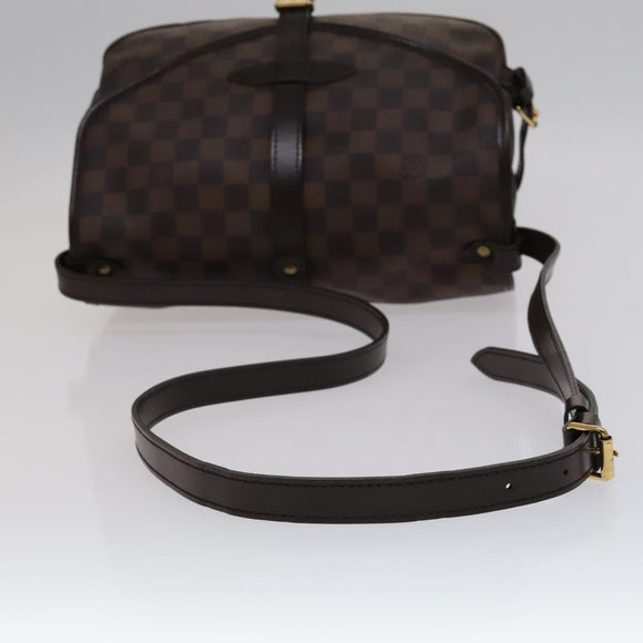 LOUIS VUITTON Damier Ebene Saumur 30 Shoulder Bag N48081 LV Auth 110397
