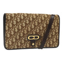 Christian Dior Trotter Canvas Shoulder Bag Brown Auth 110400-1