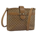 CELINE Macadam Canvas Shoulder Bag PVC Leather Beige Auth 110402-1