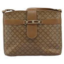 CELINE Macadam Canvas Shoulder Bag PVC Leather Beige Auth 110402-13